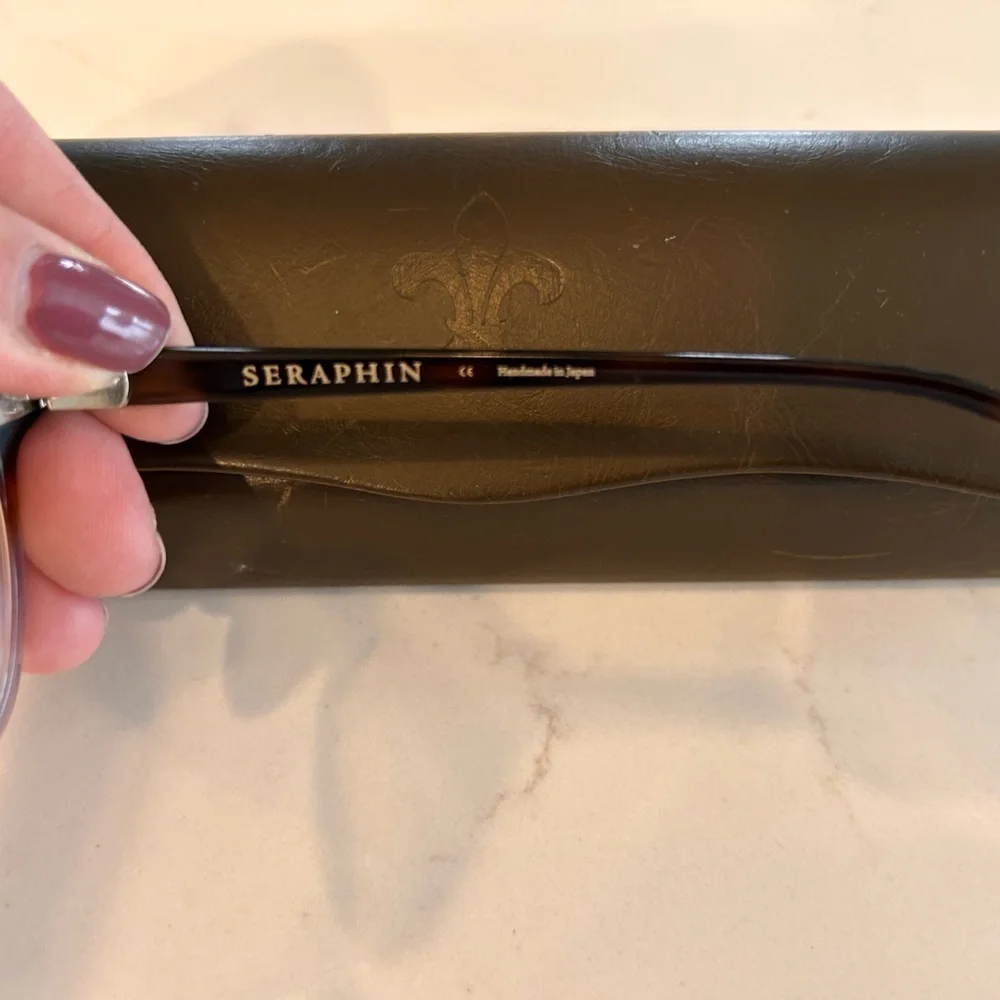 Seraphin Eyeglasses Azalea/8967 Tortoise/Blue Square Japan 53[]16 145 Handmade